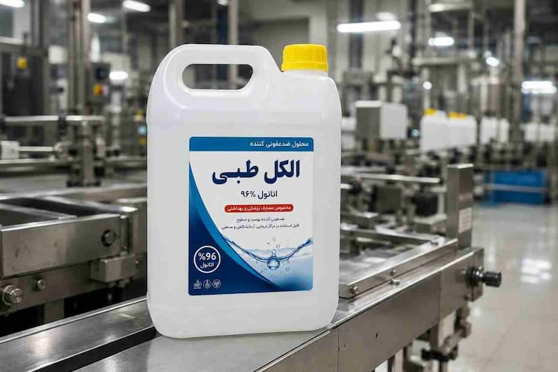 الکل طبی 5 لیتری حجم کاربردی برای مصرف سازمانی